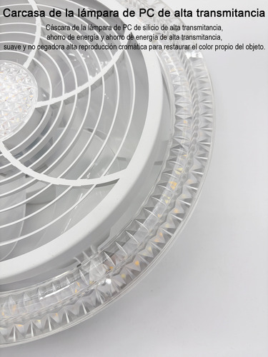 Lámpara Con Ventilador Techo 7 Aspas 150w Con Luz 3 Colores