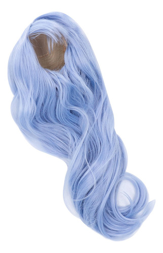 Peruca Artificial Azul Para Boneca, Longa, Macia, De Seda