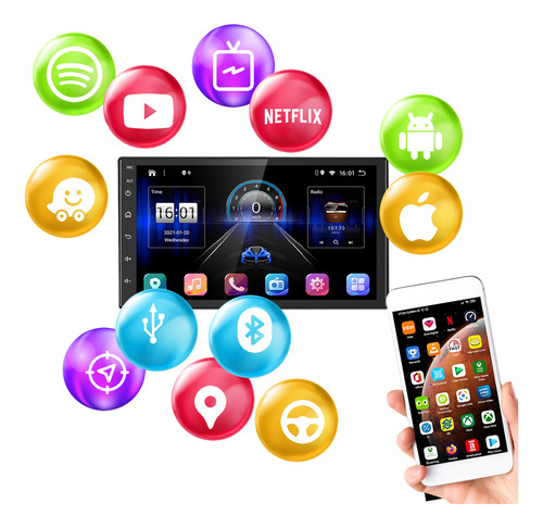 Kit Multimidia Android 7pol Onix 20 21 22 23 24 Espelhamento