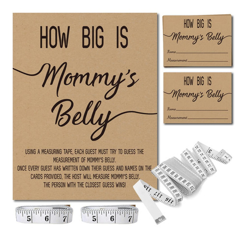 How Big Is Mommy's Belly? Juego Rustico Baby Shower 8