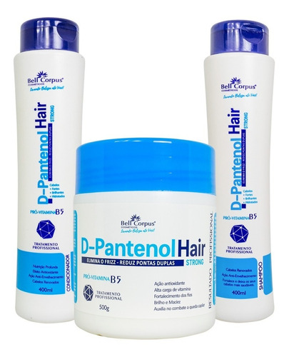 4 Kit Tratamento Capilar D-pantenol Hair Strong Bell Corpus