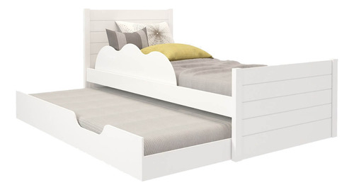 Cama Elza Com Cama Auxiliar Solteiro Cimol Branco