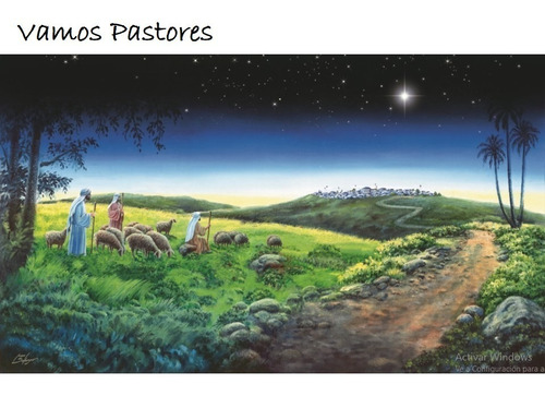 Telón Fondo Con Pastores Y Ovejas - Pesebre - Belén 180x100