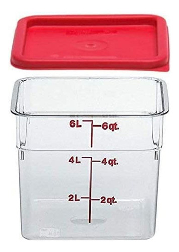 Cambro 6sfscw135 Camsquare Recipiente De Alimentos, 6 Cuarto