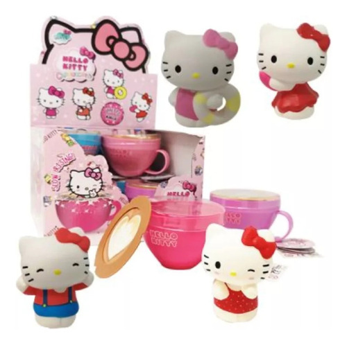 Muñeco Squishi C Taza Hello Kitty Cappuccino - X1 Sorpresa