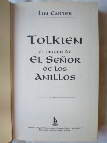 Tolkien El Origen De El Señor De Los Anillos Lin Carter (Usado)