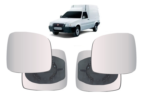 Kit Par Lente Espelho Retrovisor Com Base Fiorino 12