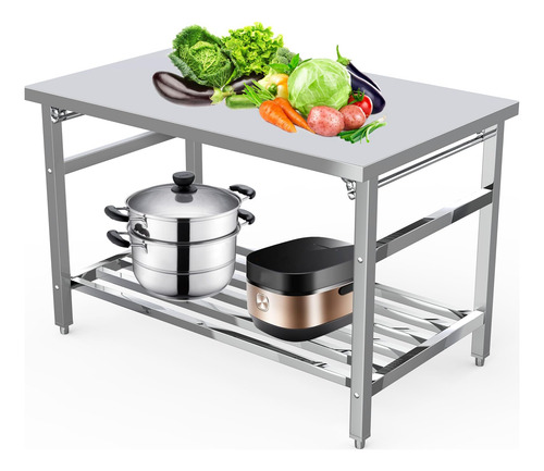 Mesa De Preparación De Acero Inoxidable De 48 X 24 Pulgadas