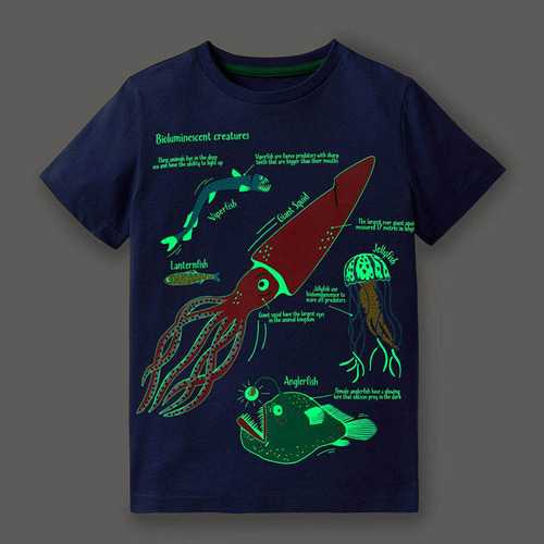 Camiseta Luminosa Diseño Calamar