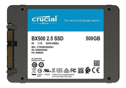 Disco Solido 500gb  Sata Crucial. Tienda Física