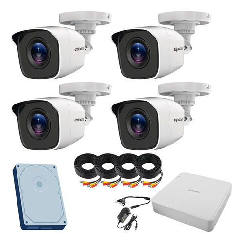 Kit Epcom Video Vigilancia 4 Cámaras Full Hd 2mp