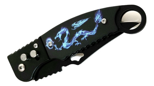 Imagen 3 de 3 de Navaja Cuchillo Táctico Dragon Automática Con Anilla