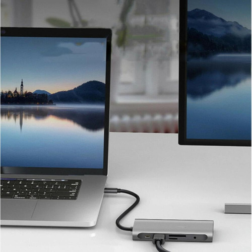 Hub Adaptador 10 Em 1 Tipo C Usb 3.0 Hdmi Rj45 Micro Sd Tf