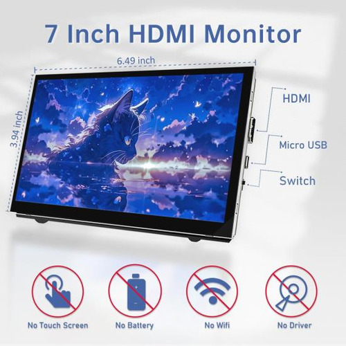 Monitor De Pantalla Hamtysan Raspberry Pi Mini