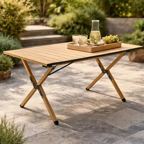 Mesa Dobrável Frade NTK 90x60cm Portátil Aço Inox Para Camping