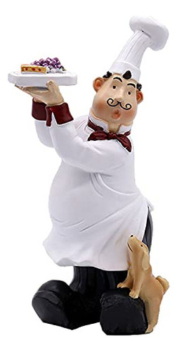 Chef Figurine For Kitchen Decor, Chef Holding Fruits & ..