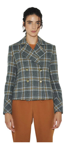 Chaqueta Paño Mujer Desiderata Sophy Tartan Cruce Doble