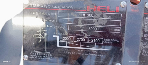 Montacargas 3000kg Año 2023 Nuevo Motor Diesel