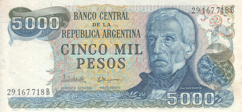 Bottero 2473 - Billete De 5.000 Pesos Ley Año 1981 - Xf