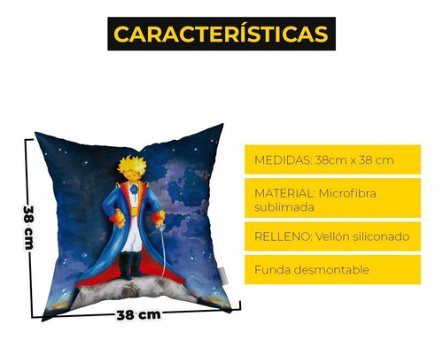 Imagen 3 de 3 de Almohadon Almohadones Decorativos De 40x40 Principito