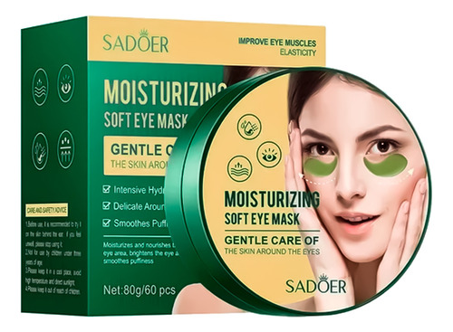 Sadoer Mascarilla Para Ojos 60 Parches De Hidrogel Con Colágeno Y Ácido Hialurónico Hidratante Antiarrugas Antiojeras Y Antibolsas Soft Eye Mask