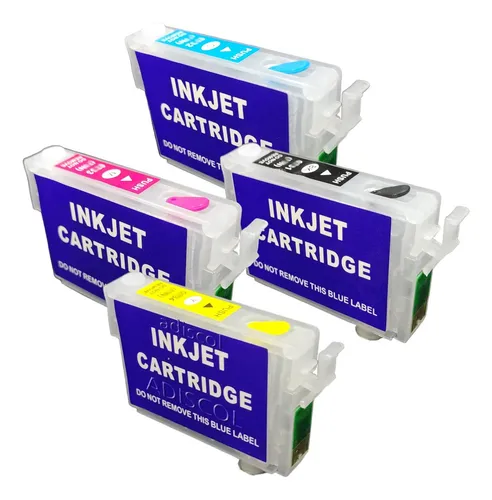 4 Cartuchos Recargables 252 Para Eps Wf3620 Wf3640 Autoreset