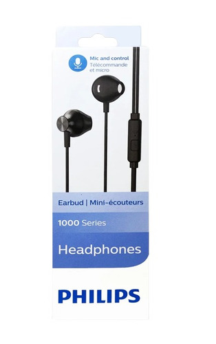 Fone De Ouvido Intra-auricular Philips com microfone TAUE101BK/00 Preto
