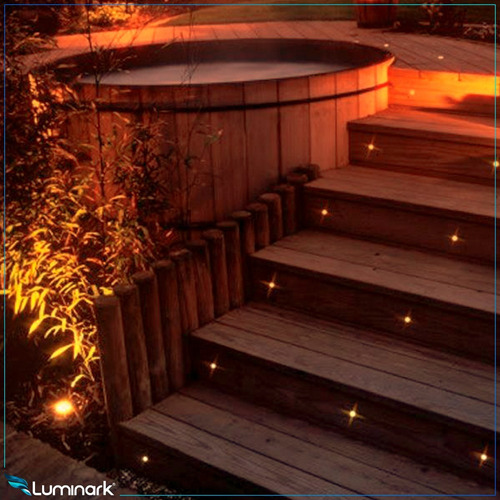 Imagem 6 de 6 de Par Balizador Led Chao 3w Escada Deck Prata + Ambar