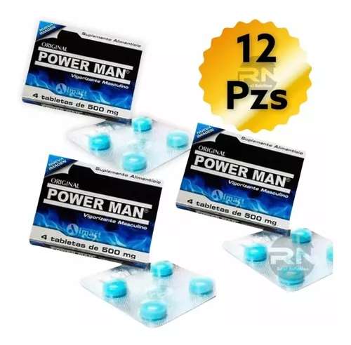 Grafico Agarrar contar hasta Power Man 12 Tabletas De 500 Mg Pastilla Azul Para Hombres