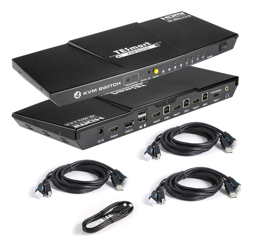 Tesmart Conmutador Kvm Hdmi Usb C 4 Puerto Uhd 4k 60hz Rgb 3