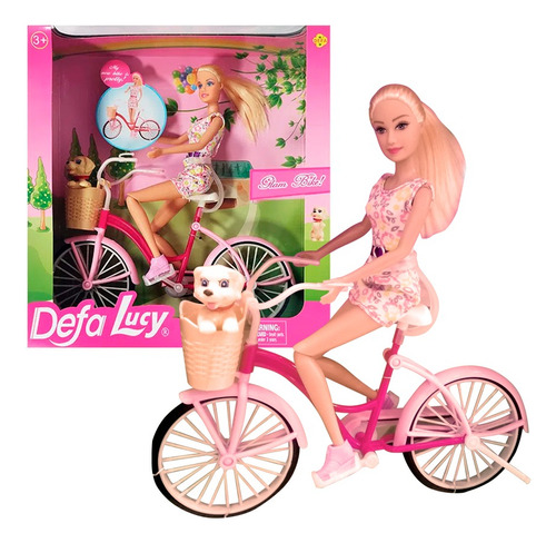 Muñeca Defa En Bicicleta Con Mascota Fenix (30023)