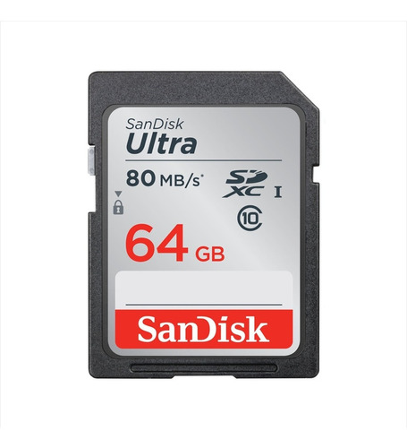 Tarjeta Sdxc 64gb Sandisk Ultra, Uhs-i, Clase 10, 80mb/s