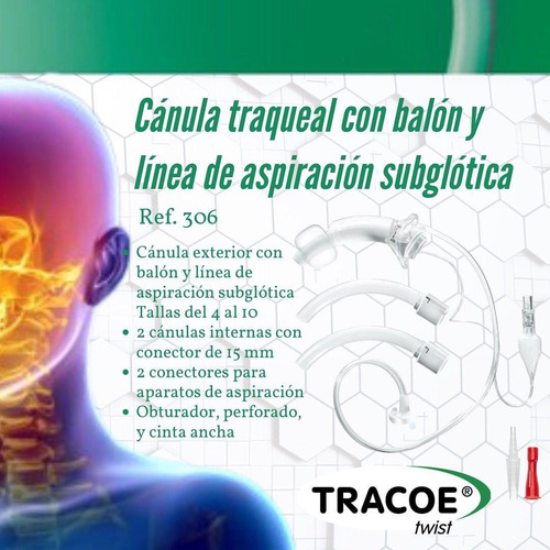 Cánula Traqueal Nº 10 C/ Asp. Subglótica Tracoe Ref. 306-10