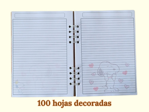 Libreta Vaquita Kawaii Y Más Modelos/ Pasta Dura/ 100 Hojas Rosa Pálido