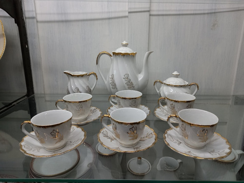 Manyantiques - Juego De Cafe Porcelana Con Oro