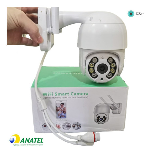 Kit 4 Camera Ip Icsee Wifi + 4 Cartão De Memória Sd 64gb