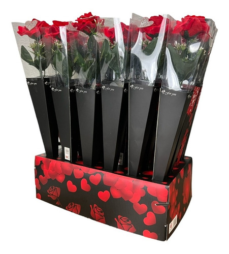 Flor Rosa Artificial Para Regalo De San Valentín 24pz