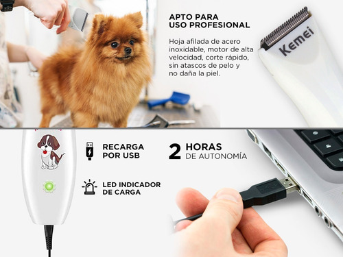 Imagen 4 de 6 de Maquina Cortar Pelo Perro Gato Mascotas Kemei Km-1051