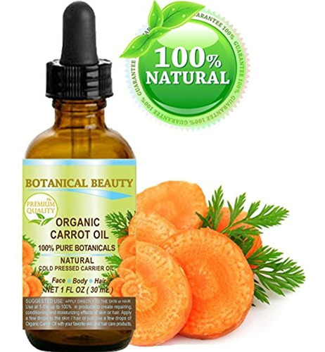 Aceite De Zanahoria Organico 100% De Botanicos Puros Natur