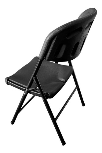 Silla Plegable Negra Para Camping Jardín Reforzada