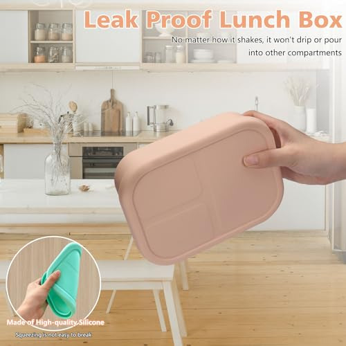 Lonchera Bento De Silicona A Prueba De Fugas, Contenedor De