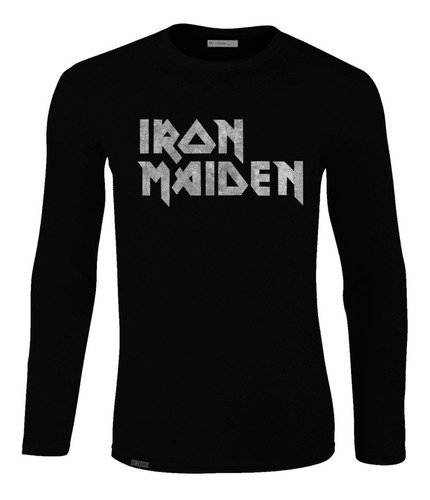   Camiseta Manga Larga Iron Maiden Plaxti Logo Eol