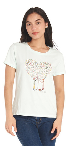 Blusa Para Dama Estampado Arbol Corazon