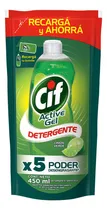 Comprar Detergente para lavavajillas Cif Active Gel Limón Verde limón en recarga 450 ml