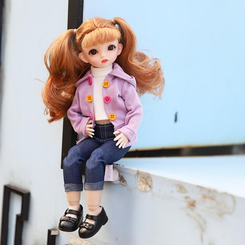 Imagem 2 de 10 de Menina Bebê Bola Conjunta Boneca Criança Brinquedo M