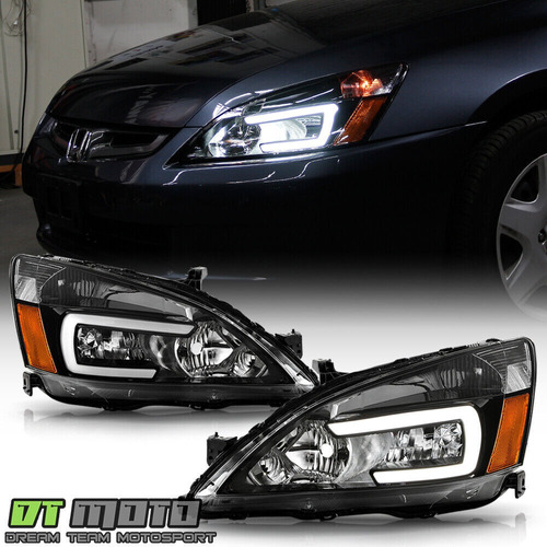 Par Faros Negro Interior Led Drl Honda Accord Lx 2003 3.0l