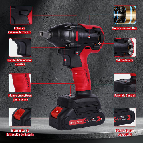 Linsen Llave De Impacto Inalámbrica Taladro Electricodesatornillardor Batería Li-ion