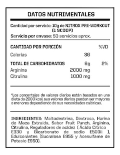 Nitrox Pre Work Out En