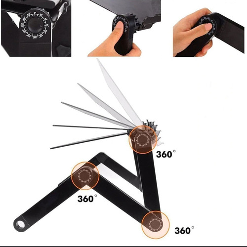 Imagen 7 de 8 de Mesa Plegable Portátil 2 Ventiladores Ajustable Escritorio