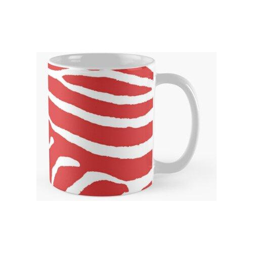 Taza Zebra Wild Animal Print 265 Red Calidad Premium